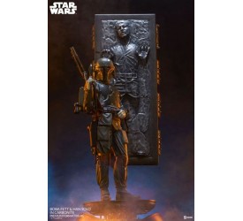 Star Wars Premium Format Statue Boba Fett and Han Solo in Carbonite 70 cm