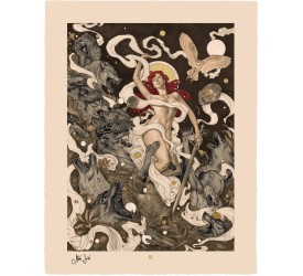 Original Artist Series Art Print Red by Máté Jakó 46 x 58 cm unframed