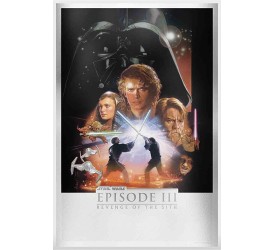 Star Wars Revenge of the Sith Silver Foil Framed Print
