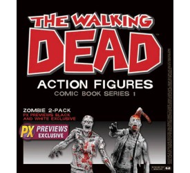 The Walking Dead Comic Version Action Figure 2-Pack Black & White Zombies PX 15 cm